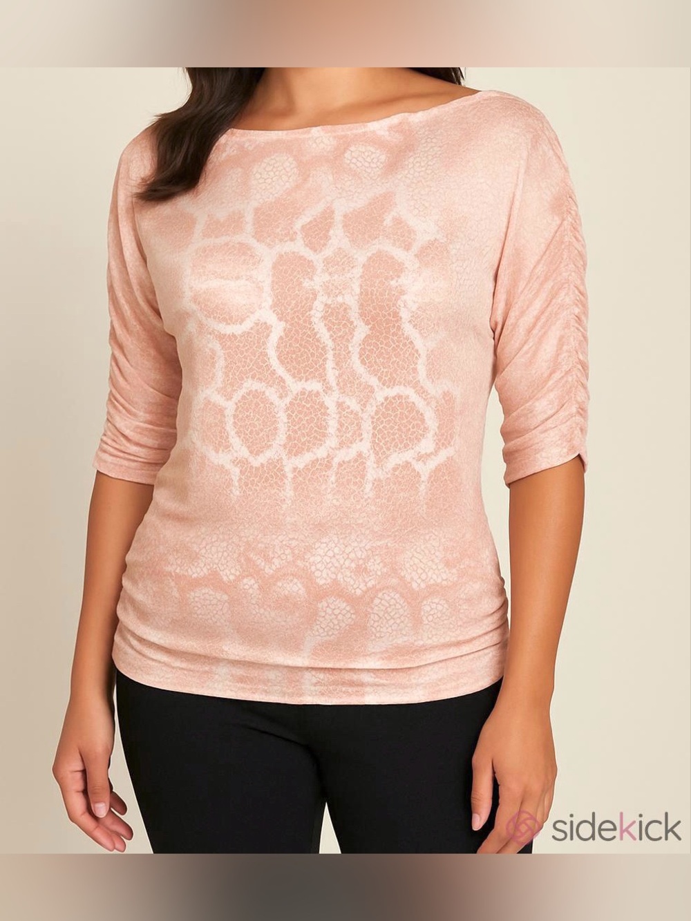 Juicy Couture Pink Cream Shimmer Snakeskin XS Glam Streetwear Soft Girl Boho Top